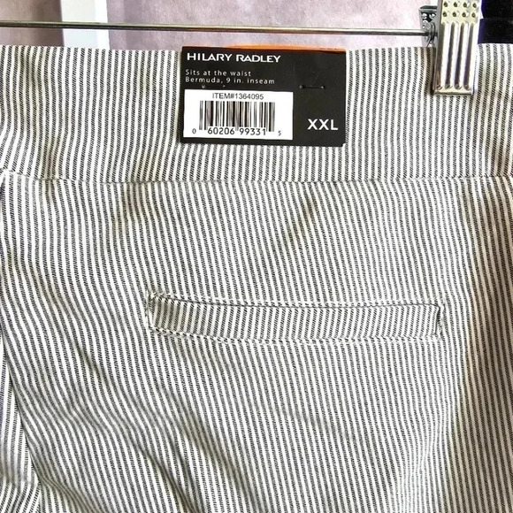Hilary Radley Blue White Striped Pullon Shorts NWT XXL - Picture 4 of 6
